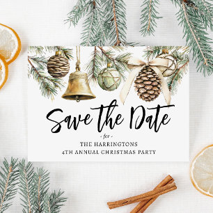 Rustikale Weihnachtsfeier Save-the-Date-Postkarte Ankündigungspostkarte