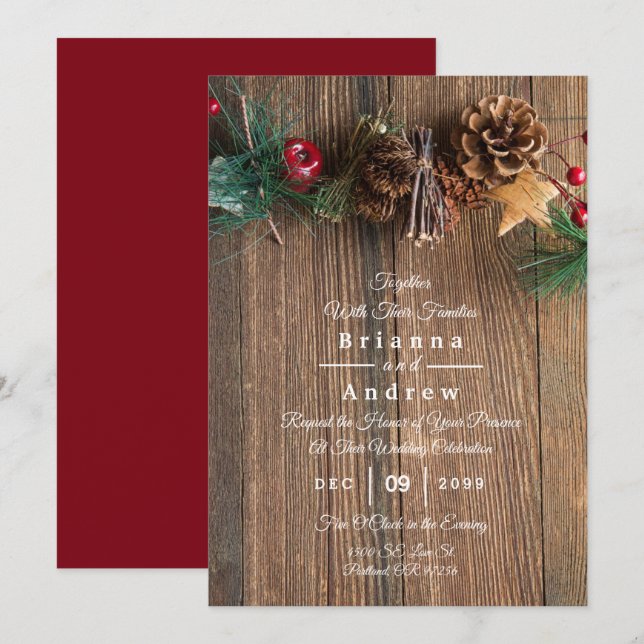 Rustikale Weihnachtsfeier Star Cinnamon Hochzeit (Vorne/Hinten)