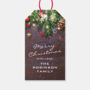 Rustikale Weihnachtsfeiertage Geschenkanhänger
