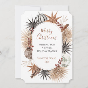 Rustikale Weihnachtskarte Boho Feiertagskarte