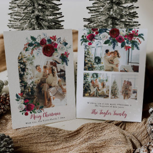 Rustikale Weihnachtskarte Foto Familie Einladung