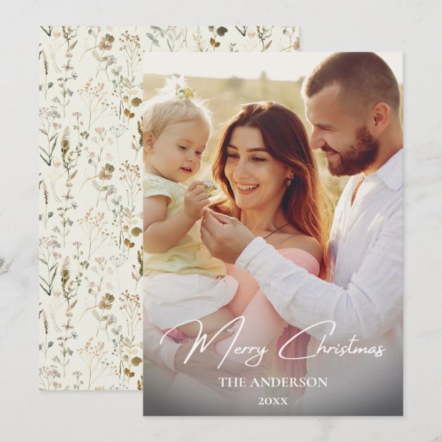 Rustikale Weihnachtskarte | FotoCollage Feiertagskarte (Vorne/Hinten)