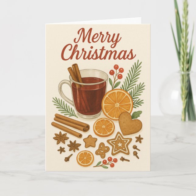 Rustikale Weihnachtskarte Karte (Vorderseite)