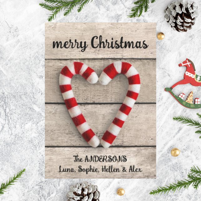 Rustikale Weihnachtskarten-Bonbons Feiertagskarte (Von Creator hochgeladen)