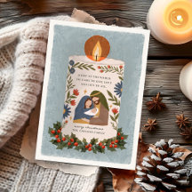 Rustikale Weihnachtskerze Religiöse Weihnachten Fl