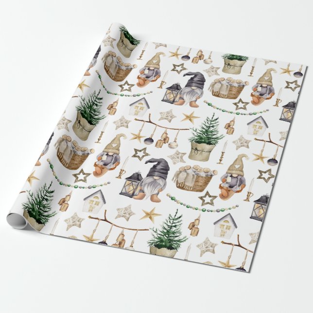 Rustikale Weihnachtslandschaften, Dekorationen Geschenkpapier (Ungerollt)