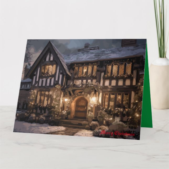 Rustikale Weihnachtsmagie Karte (Vorderseite)