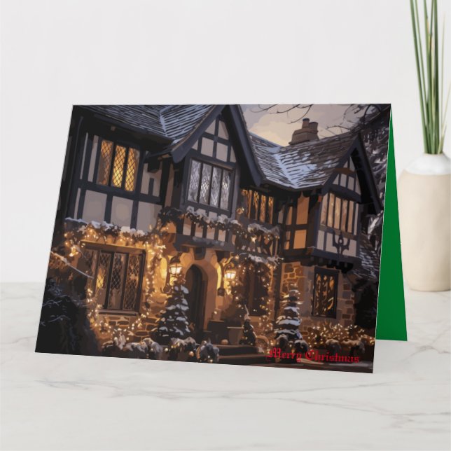 Rustikale Weihnachtsmagie Karte (Vorderseite)