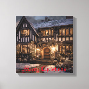 Rustikale Weihnachtsmagie Leinwanddruck