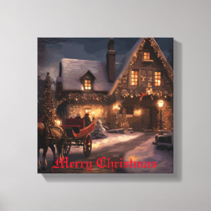 Rustikale Weihnachtsmagie Leinwanddruck
