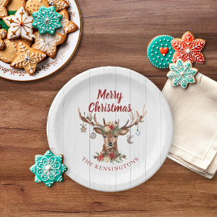 Rustikale Weihnachtsschmuck Holz Pappteller