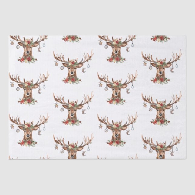 Rustikale Weihnachtsschmuck Seidenpapier (Vorderseite)