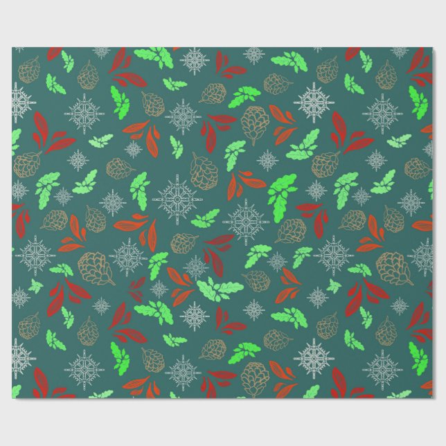 Rustikale Weihnachtsvibes Geschenkpapier (Flach)