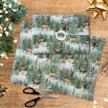 Rustikale Weihnachtswildjagd im Wald Dekoupage