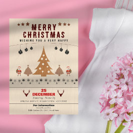 Rustikale Weihnachtszeit-Party Einladung