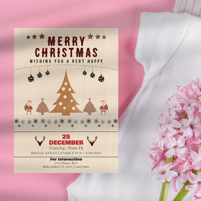 Rustikale Weihnachtszeit-Party Einladung (Von Creator hochgeladen)