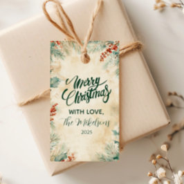 Rustikale Weihnachtszeit und Pinienfest Geschenkanhänger