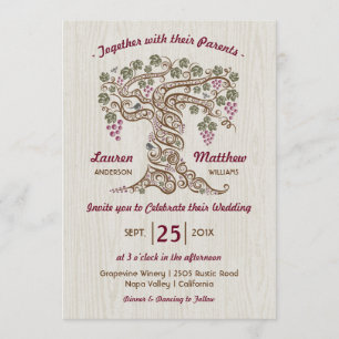Rustikale Weinberg-Hochzeitseinladung Einladung