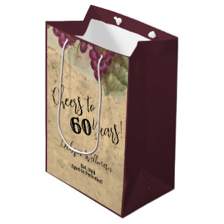Rustikale Weinberge Aquarell bis 60 Jahre Mittlere Geschenktüte