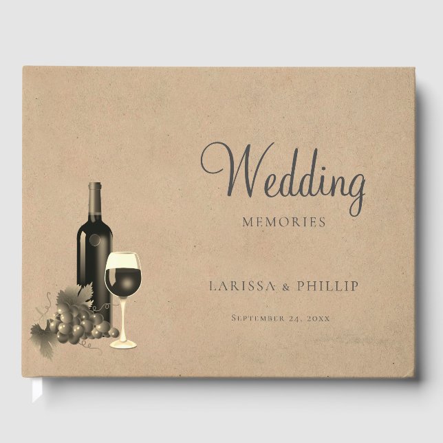 Rustikale Weingüterhochzeit Gästebuch (Vorderseite)