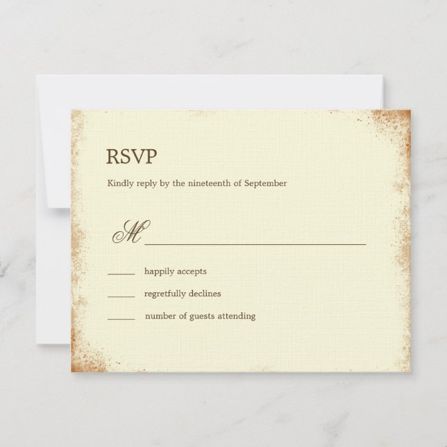 Rustikale Weinhofskarte - RSVP-Karte - braun RSVP Karte (Vorderseite)