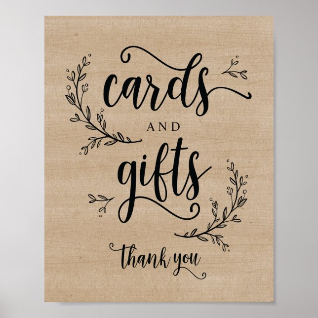 Rustikale Weinkeller Hochzeitskarten und Geschenke Poster (Vorne)