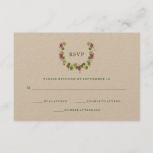 Rustikale Weinkellerei Kraft-Hochzeitreaktion RSVP Karte