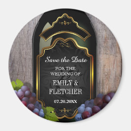 Rustikale Weinkellerei Save the Date Hochzeit Magnet