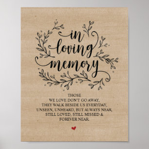 Rustikale Weinreben-Hochzeit Gedenktafel in Liebe Poster