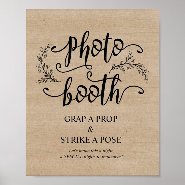 Rustikale Weinreben Hochzeitskabine Foto Schildkrö Poster (Vorne)