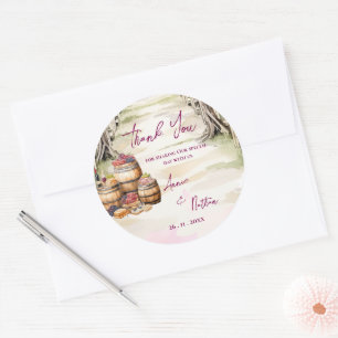 Rustikale Weintraube Inspiriert Weinberg Hochzeit Runder Aufkleber