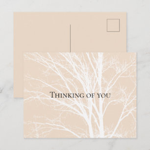 Rustikale weiße Baumzweige in Creme Postkarte