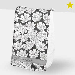 Rustikale weiße Blumen Skizze Schwarz Grau Benutze Sherpadecke