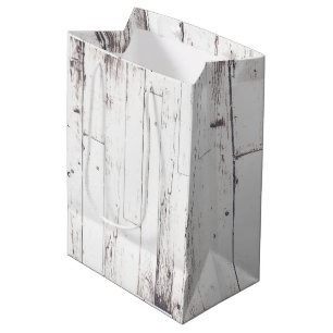 Rustikale weiße Holz-Shabby-Chic-Landhochzeit Mittlere Geschenktüte