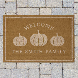 Rustikale weiße Pumpkins Familienname Willkommen