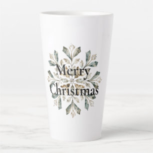 Rustikale weiße Weihnachtsschneeflocke Milchtasse