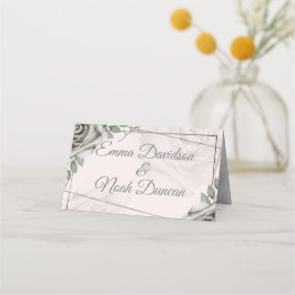 Rustikale Weißrosen Hochzeitstisch Nr. Platzkarte