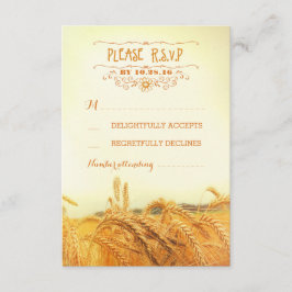 Rustikale Weizenfeld Hochzeit RSVP Karten