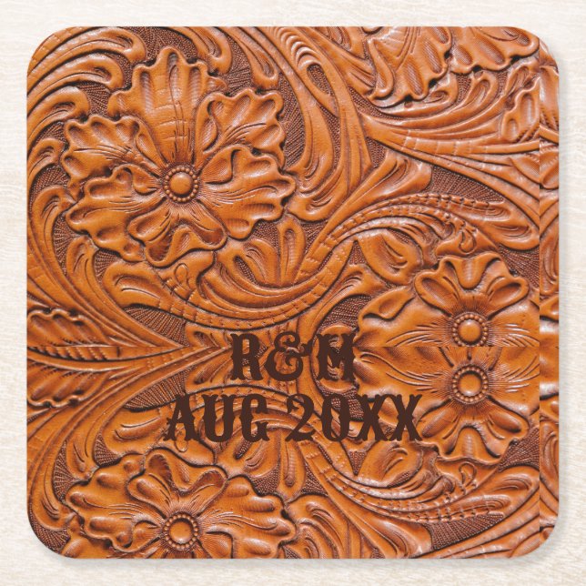 Rustikale Western Cowboy-Gastgeschenk Hochzeit Rechteckiger Pappuntersetzer (Vorderseite)