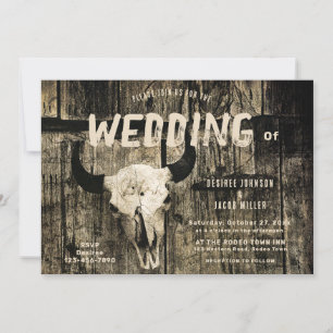Rustikale Western-Hochzeit im Vintage-Look Sepia-S Einladung