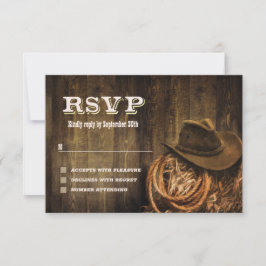 Rustikale Western-Hochzeit RSVP Karte
