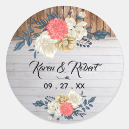 Rustikale Western Hochzeit Runder Aufkleber