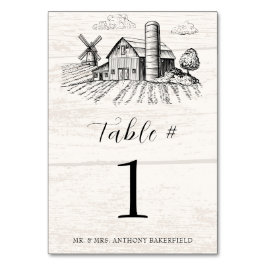 Rustikale Western-Hochzeit Tischnummer