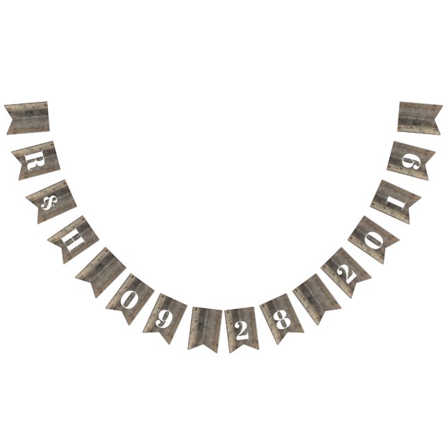 Rustikale Western Holzkornstall Hochzeit Wimpelkette (Alle)