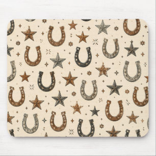 Rustikale Western Hufeisen & Sterne Cowboy Ranch P Mousepad