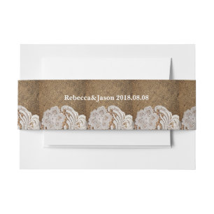 rustikale Western Land Hochzeit und Spitze Einladungsbanderole