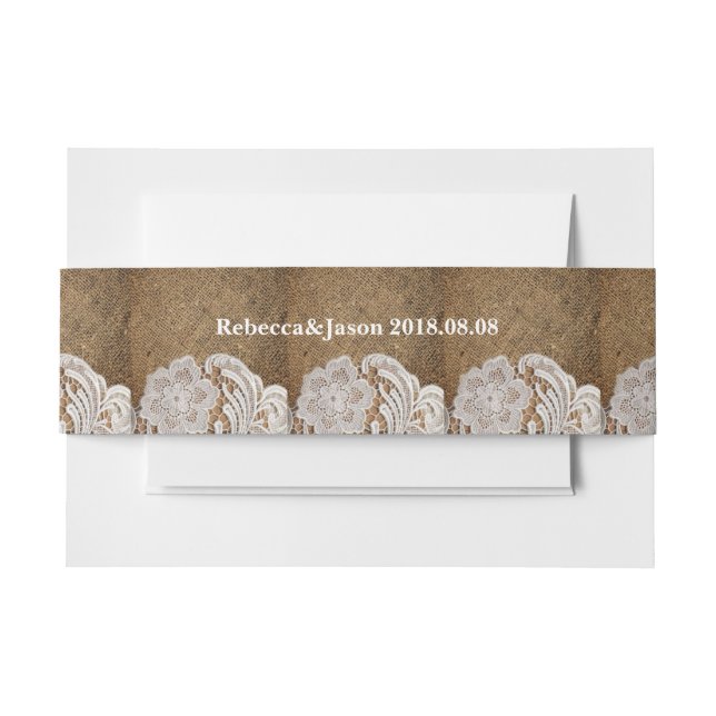 rustikale Western Land Hochzeit und Spitze Einladungsbanderole (Vorderseite Beispiel)