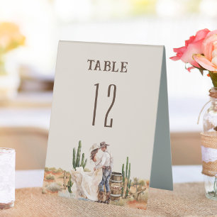 Rustikale Western-Ranch-Hochzeit Tischnummer Tischaufsteller