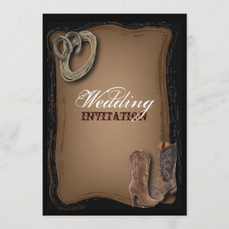 rustikale Westernland-Cowboyhochzeit Einladung