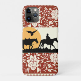 Rustikale westliche Cowboy-Pferd-Blumen-Volkskunst Case-Mate iPhone Hülle
